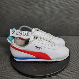 Puma Roma Game Shoes Youth Sz 7 White Red Low Top Sneakers